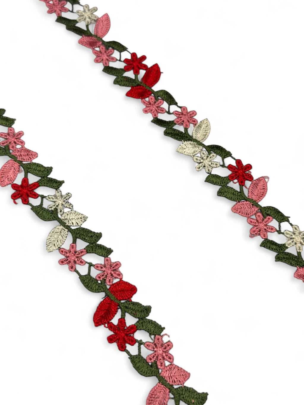 Dantela fixa din flori colorate 2cm