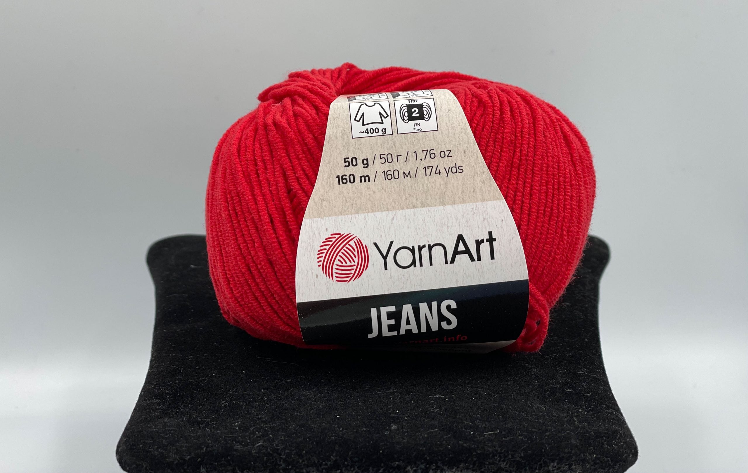 Fir tricotat/crosetat, compozitie 55% bumbac, YarnArt Jeans, 50g, cod culoare 90