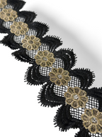 Pasmanterie auriu cu negru,  6cm