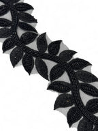 Pasmanterie cu neagra cu frunze ondulate 8cm