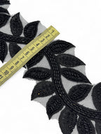 Pasmanterie cu neagra cu frunze ondulate 8cm