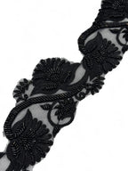 Pasmanterie cu neagra cu flori mari 10cm