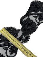 Pasmanterie cu neagra cu flori mari 10cm