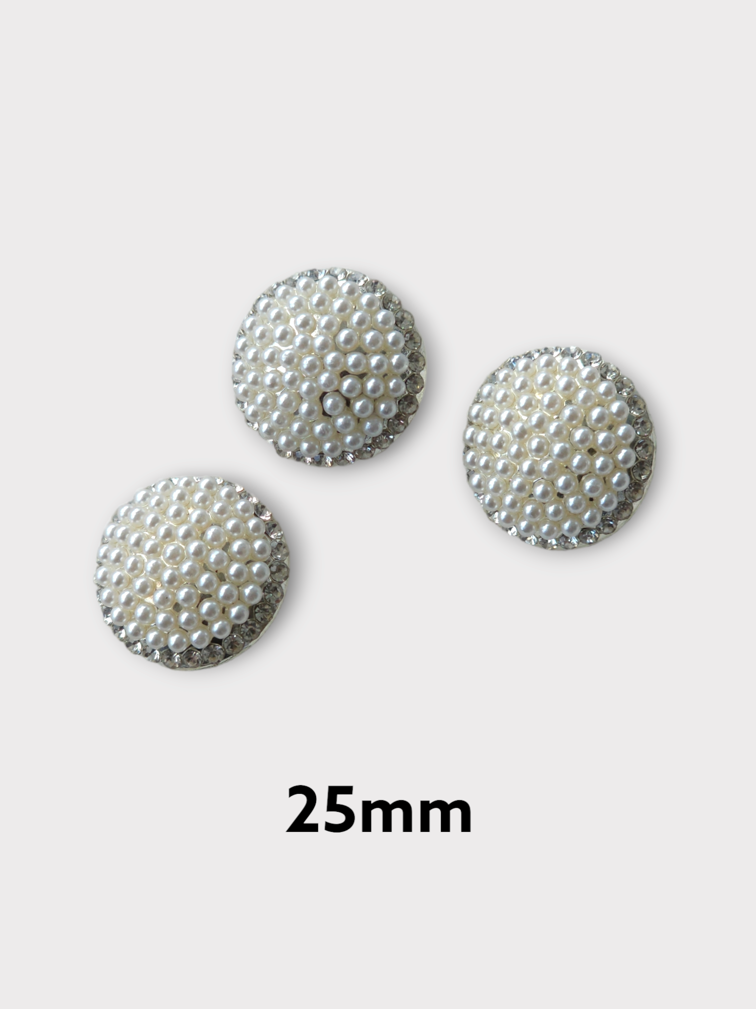 Nasturi ocazi, rotunzi cu perle mici, prindere cu picior, 25mm