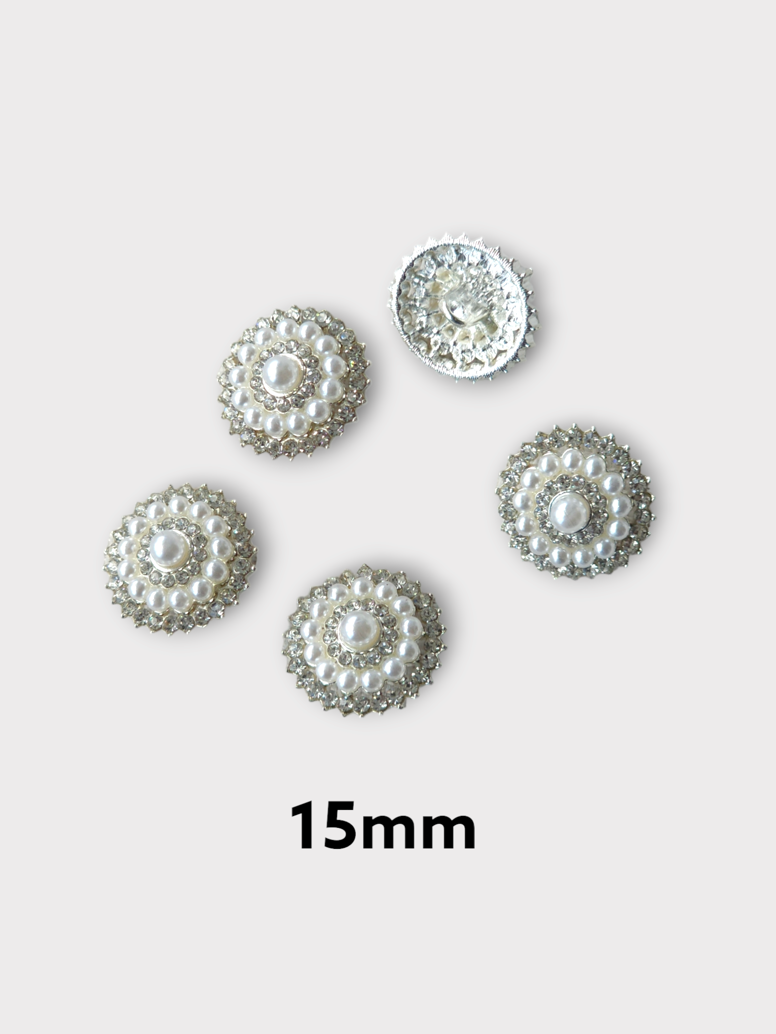 Nasturi ocazie model stea cu perle, prindere cu picior, 15mm