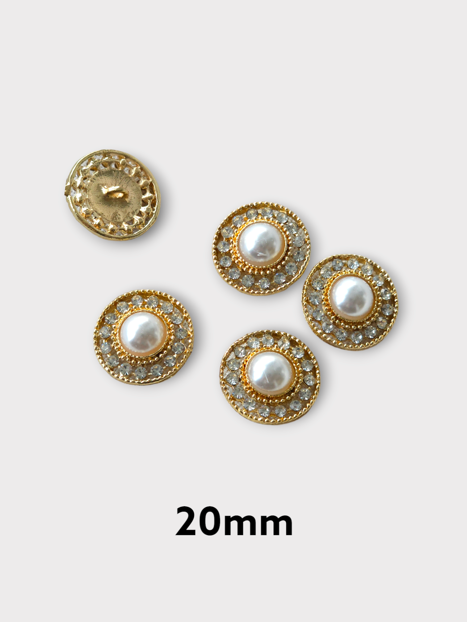 Nasturi ocazie model rotund cu perla, prindere cu picior, 20mm