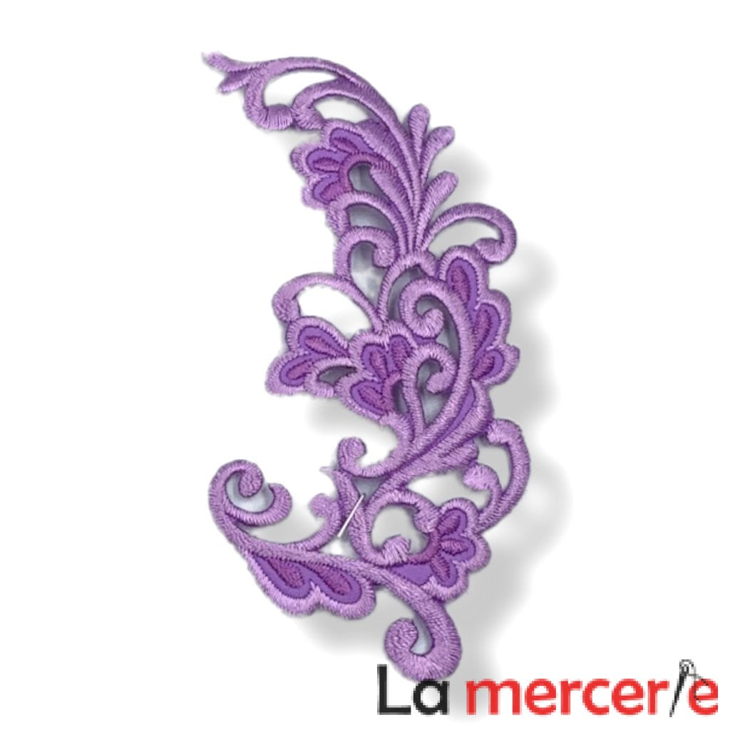 Embleme termo-adezive, model floral, lungime 12cm, diferite culori