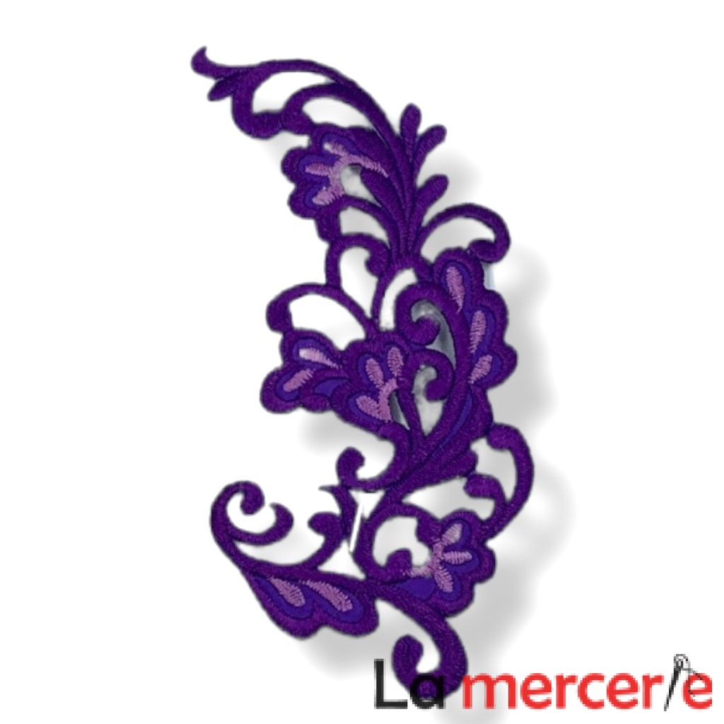 Embleme termo-adezive, model floral, lungime 12cm, diferite culori