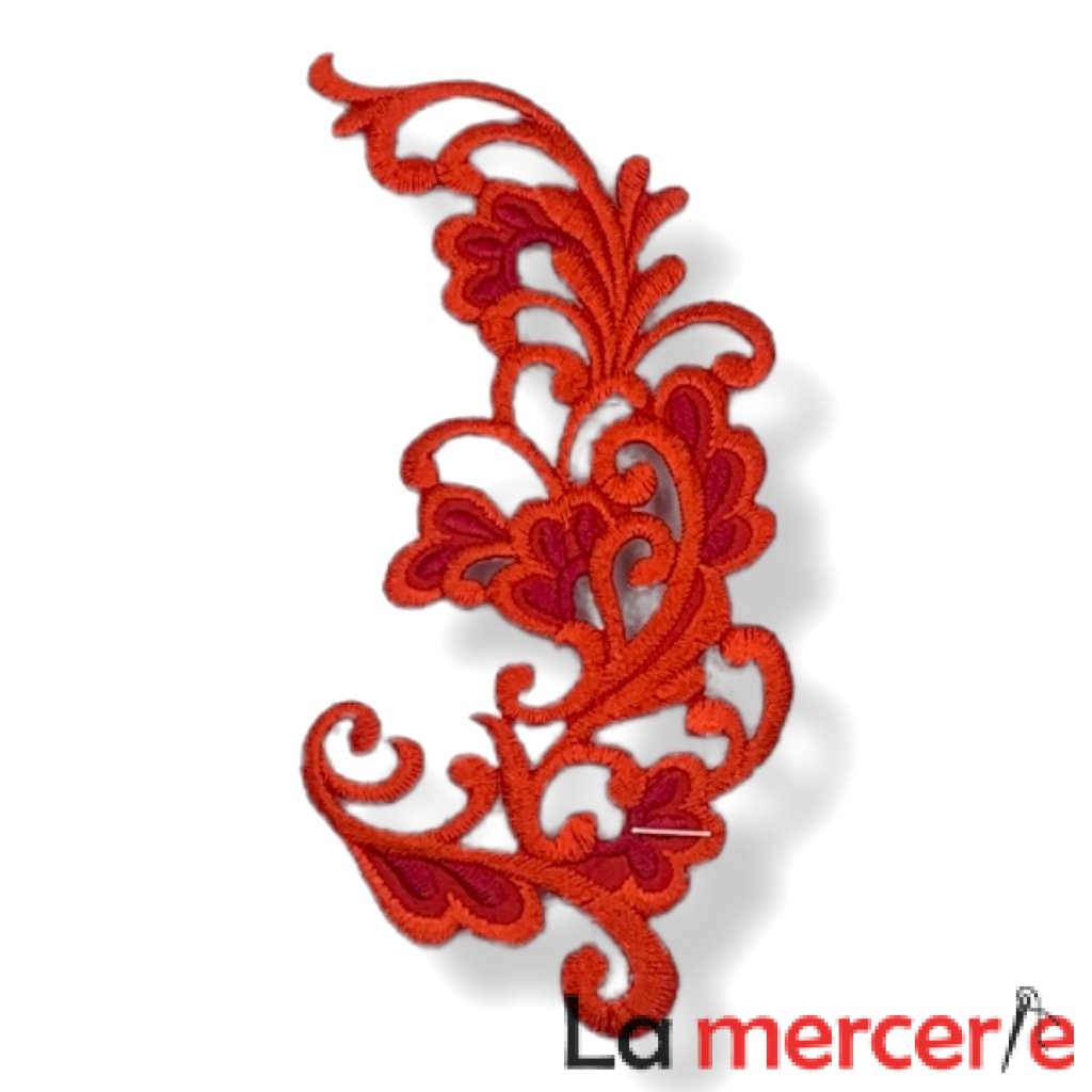 Embleme termo-adezive, model floral, lungime 12cm, diferite culori