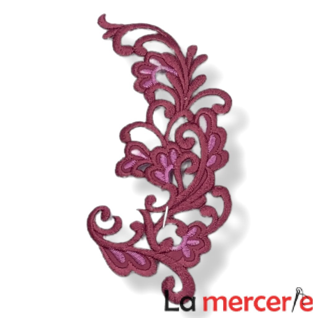 Embleme termo-adezive, model floral, lungime 12cm, diferite culori