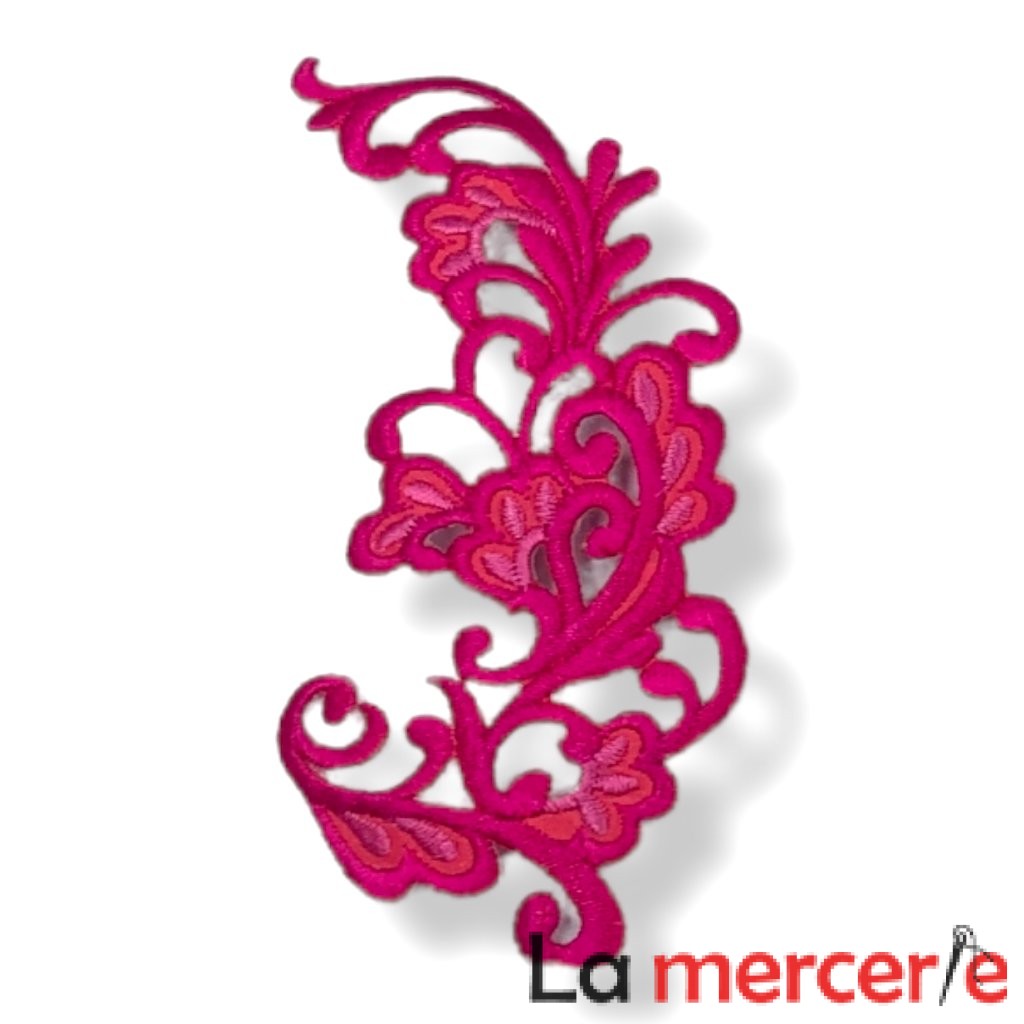 Embleme termo-adezive, model floral, lungime 12cm, diferite culori
