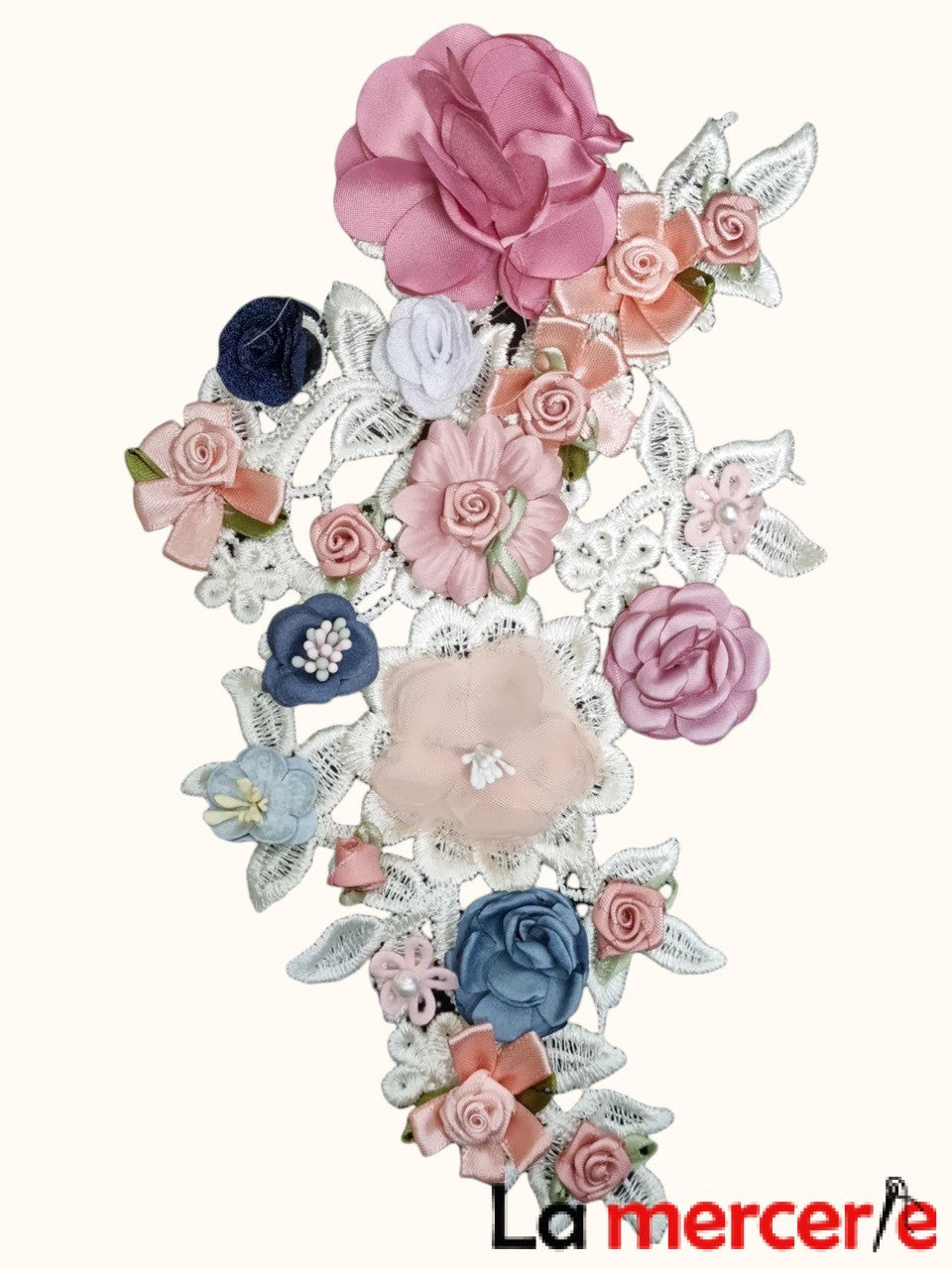 Aplicație vestimentara, model floral, multicoloră