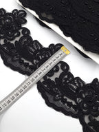 Pasmanterie neagra cu paiete cusute 10cm