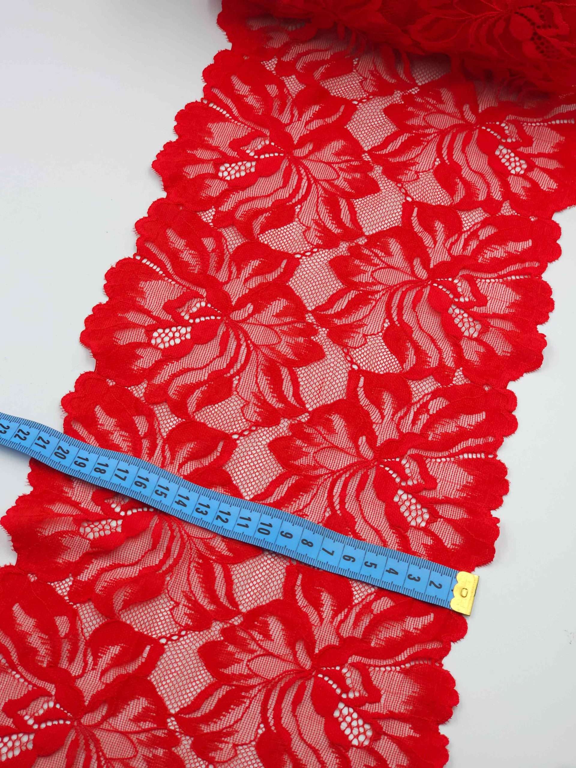 Dantela elastica, rosie, 21cm