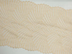 Dantela elastica, bej , model evantai, latime 21cm