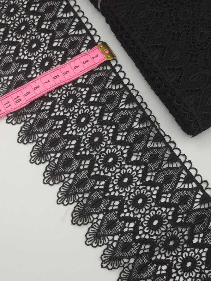 Dantela fixa, neagra, latime 12cm