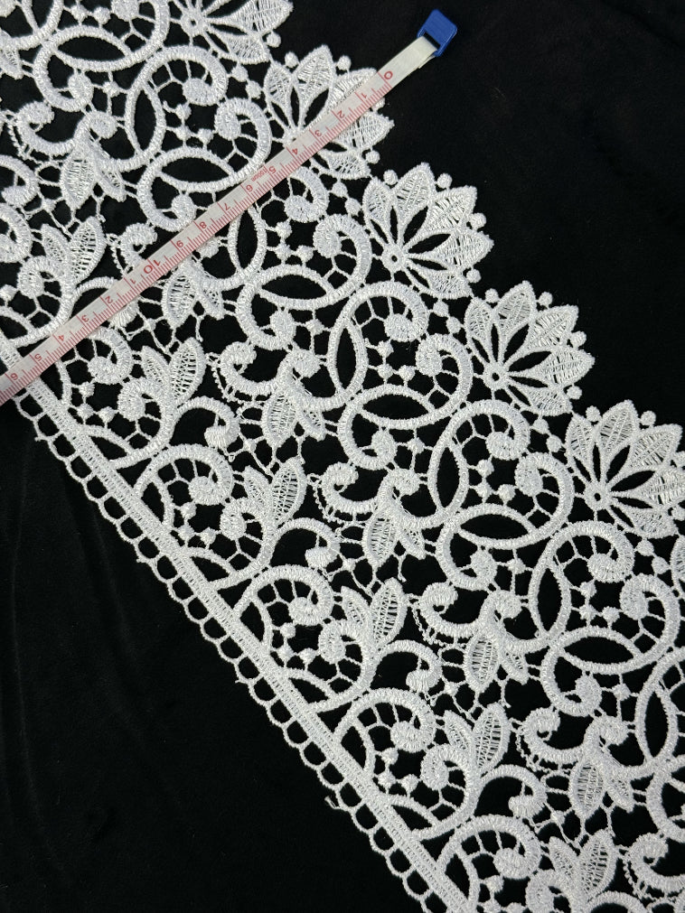 Dantela fixa 16cm, Alb, model Floral