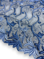 Dantela pe tull albastra 25cm