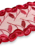 Dantela pe tull rosie 14cm