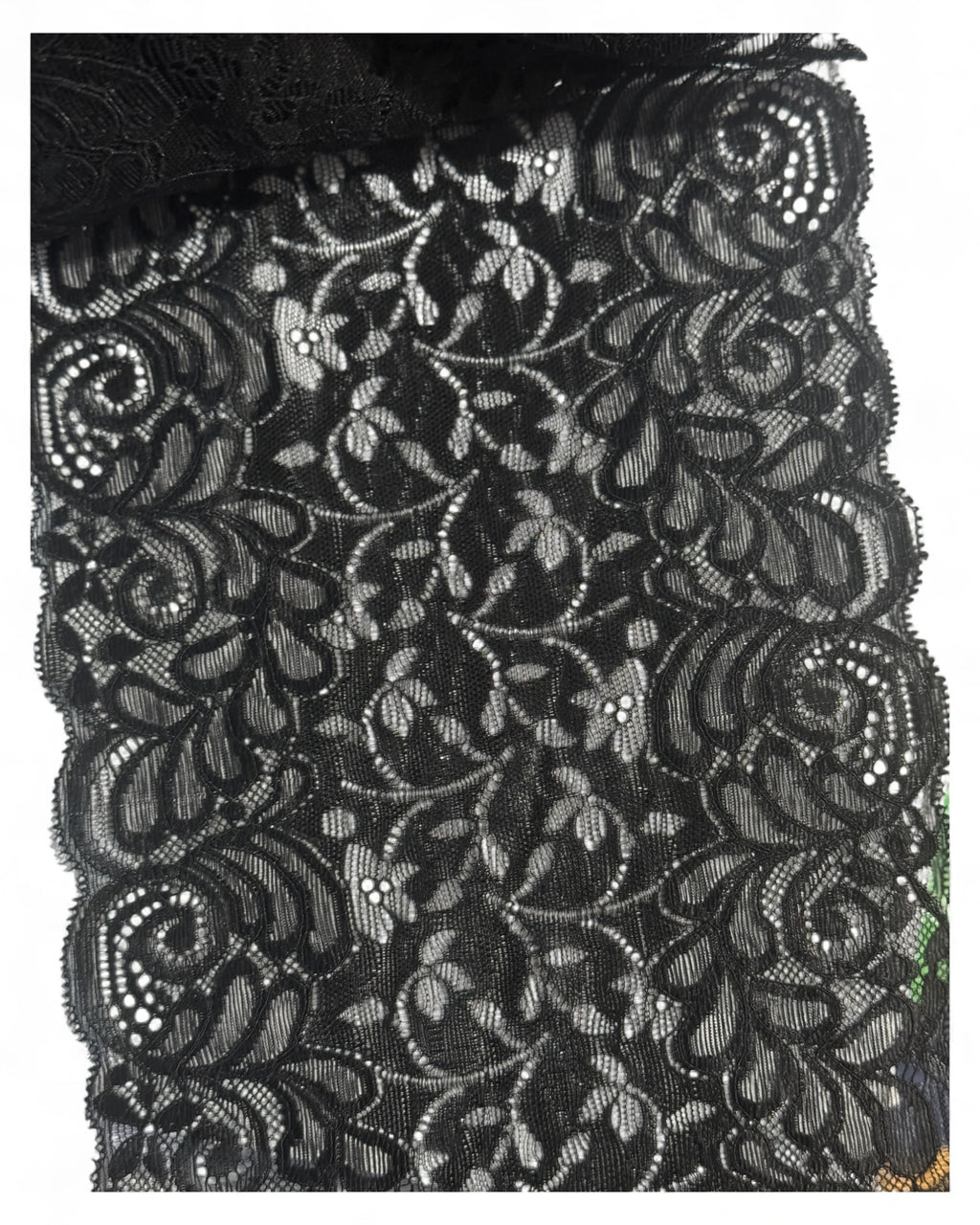 Dantela elastica neagra latime 18cm