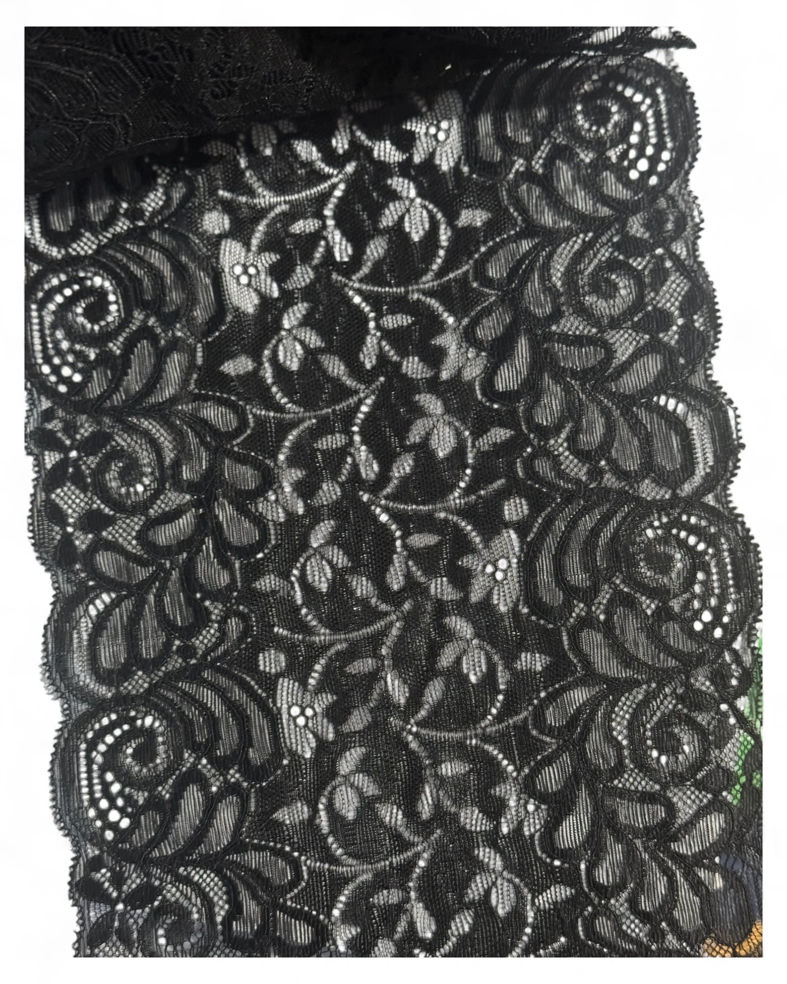 Dantela elastica neagra latime 18cm