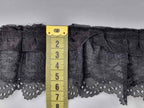 Dantela fixa, neagra, model cu volanas, latime 6cm