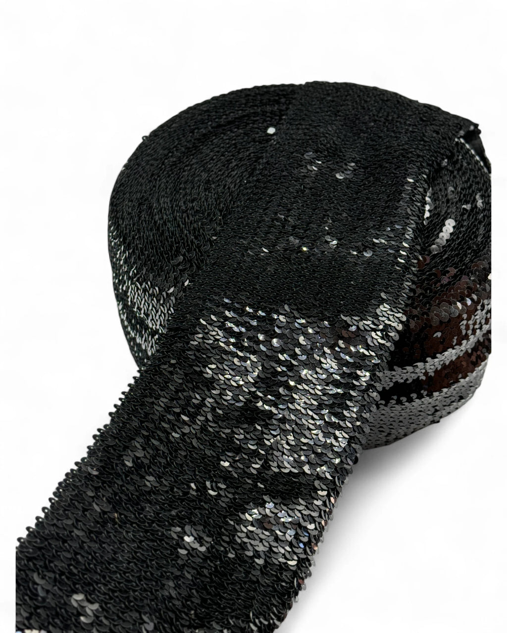Elastic cu paiete negre cusute 15cm