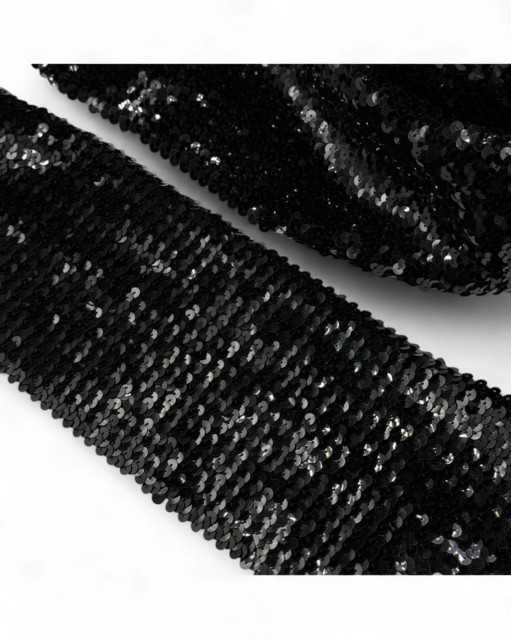 Elastic cu paiete negre cusute 15cm
