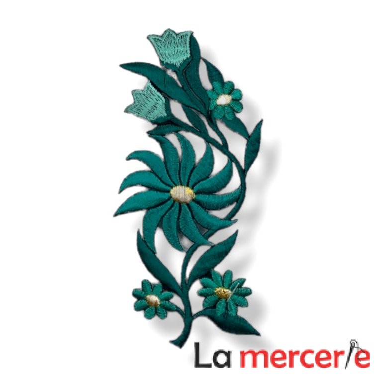 Embleme termo-adezive, model floral, lungime13cm, diferite culori
