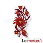 Embleme termo-adezive, model floral, lungime13cm, diferite culori
