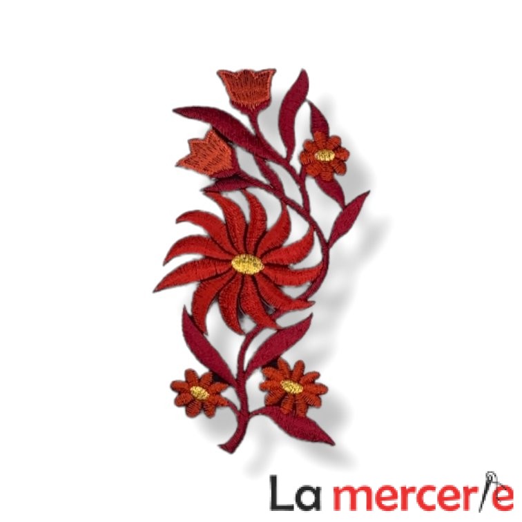 Embleme termo-adezive, model floral, lungime13cm, diferite culori