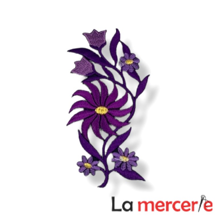 Embleme termo-adezive, model floral, lungime13cm, diferite culori