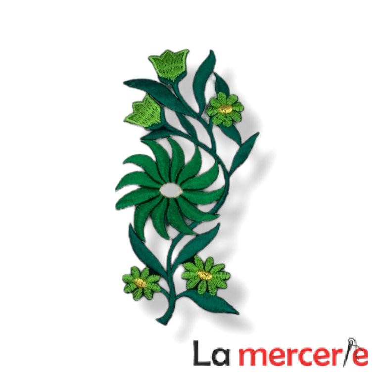 Embleme termo-adezive, model floral, lungime13cm, diferite culori