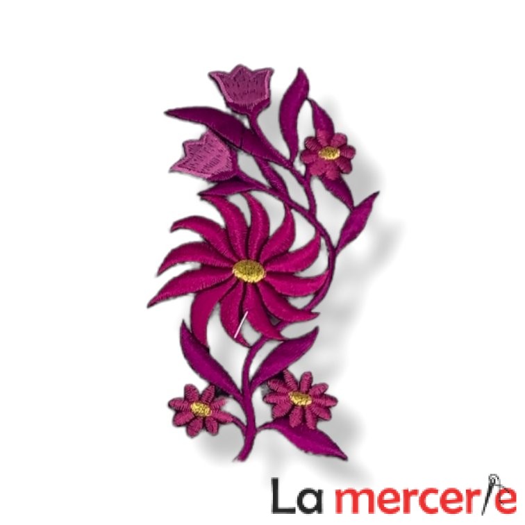 Embleme termo-adezive, model floral, lungime13cm, diferite culori