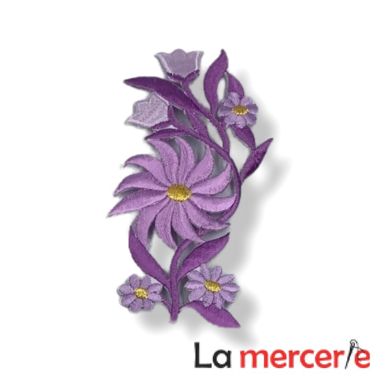 Embleme termo-adezive, model floral, lungime13cm, diferite culori
