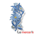 Embleme termo-adezive, model floral, lungime13cm, diferite culori