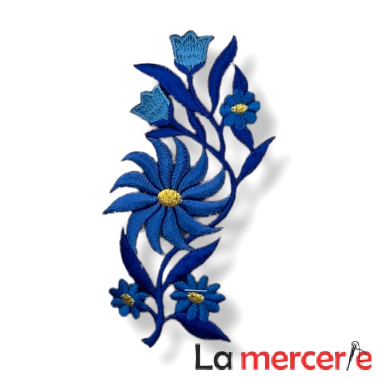 Embleme termo-adezive, model floral, lungime13cm, diferite culori