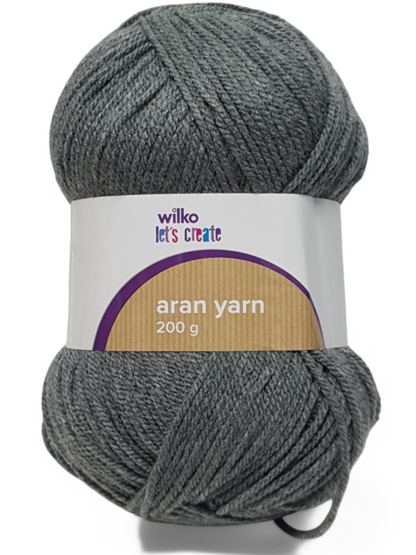 Fir textil, Wilko Aran Yarn, 200g, gri inchis