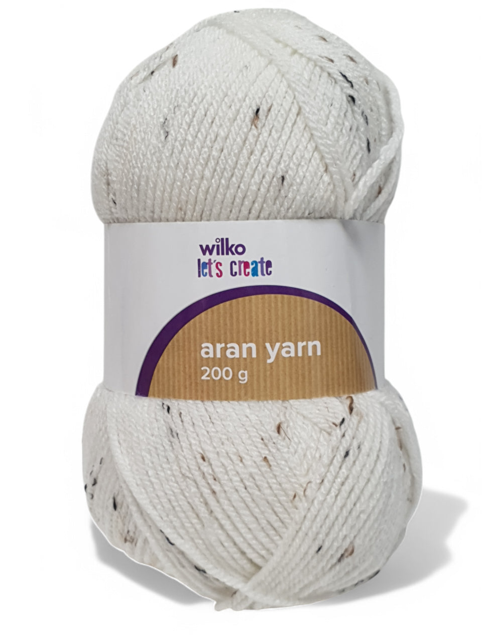 Fir textil, Wilko Aran Yarn, 200g, alb pipit