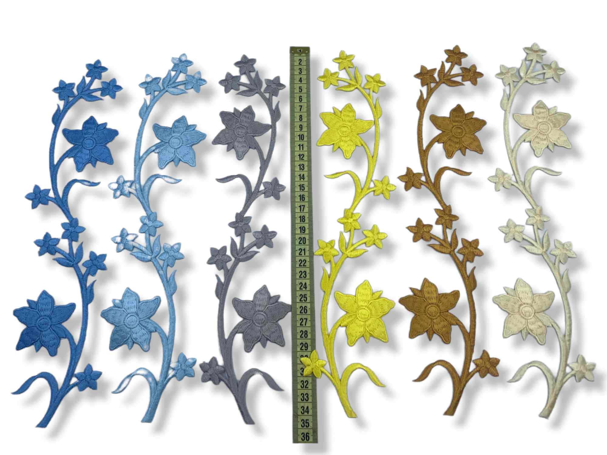 Embleme termo-adezive, model floral, lungime 34cm