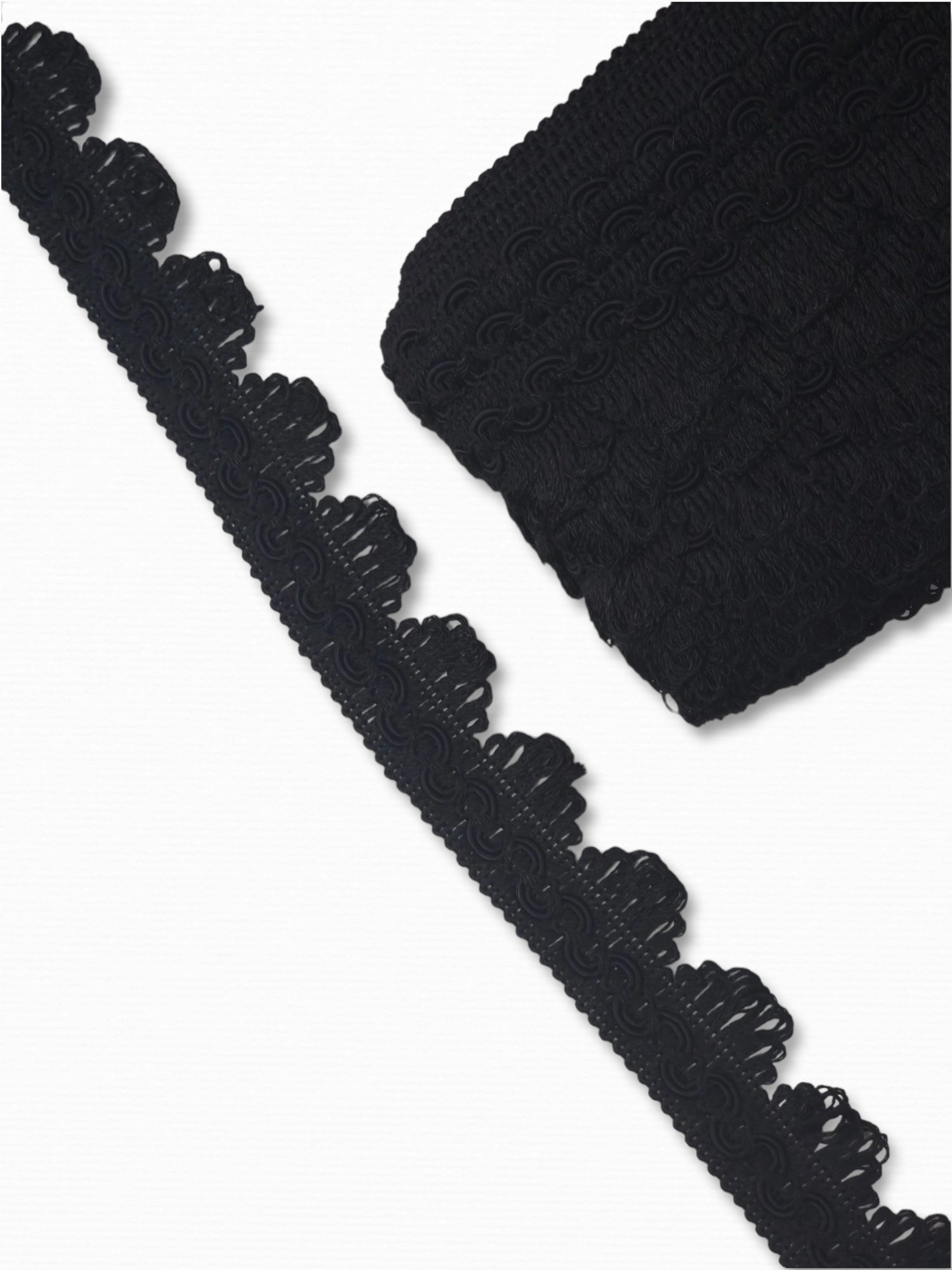 Galon decorativ, 3cm latime, negru, compozitie vascoza
