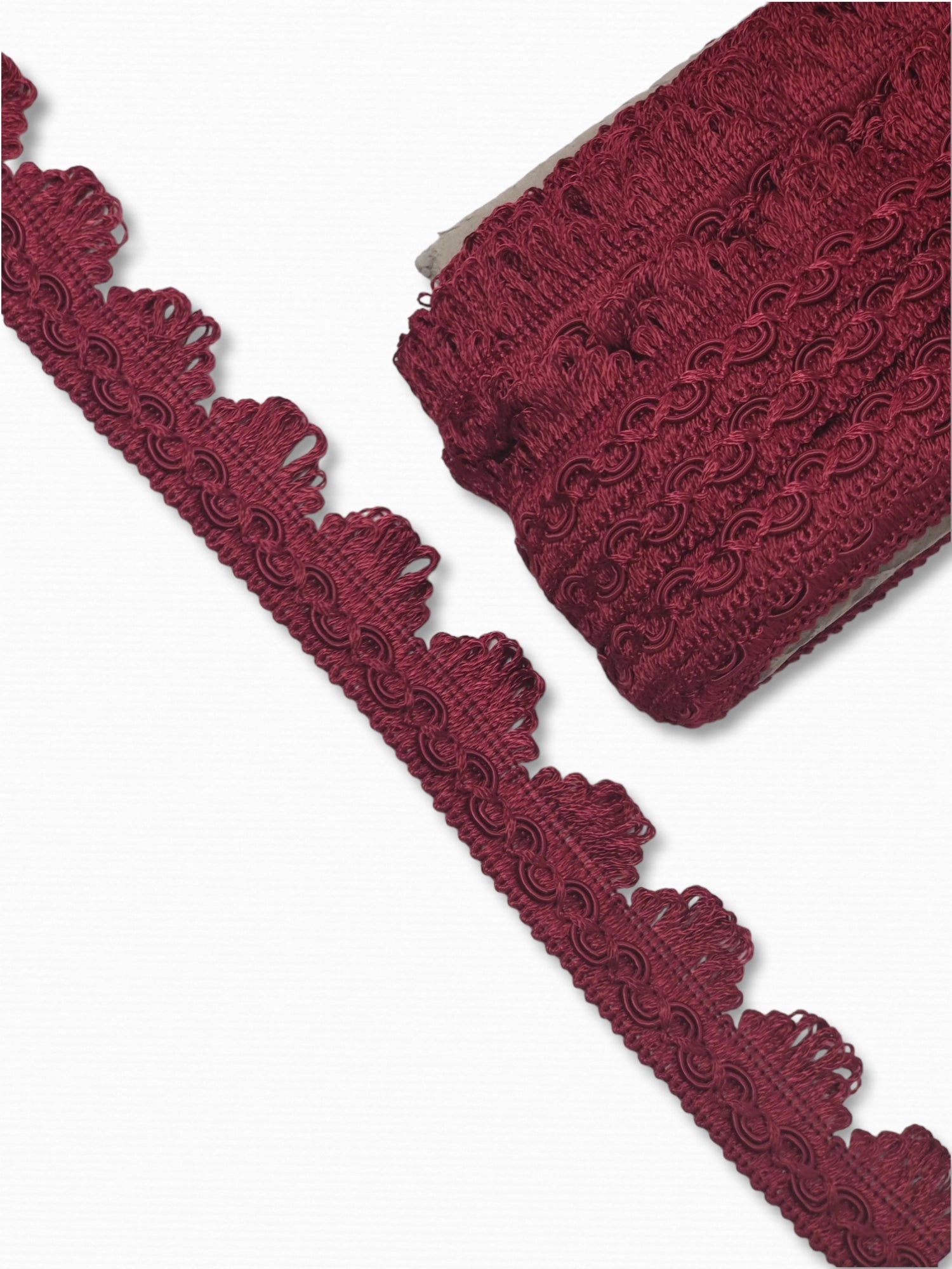 Galon decorativ, 3cm latime, grena, compozitie vascoza