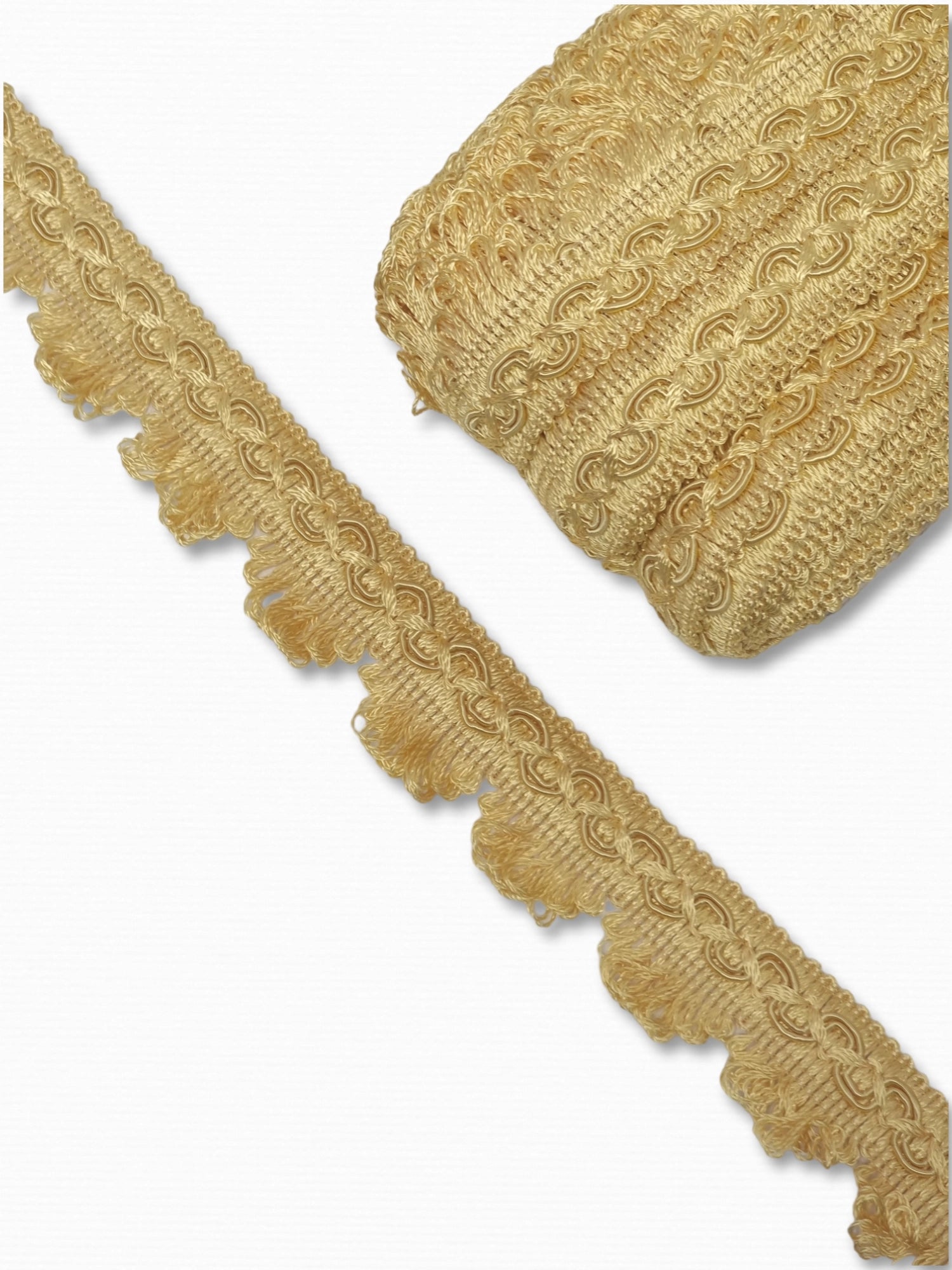 Galon decorativ, 3cm latime, galben, compozitie vascoza