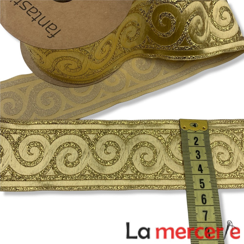 Galon decorativ auriu, dimensiune 50mm