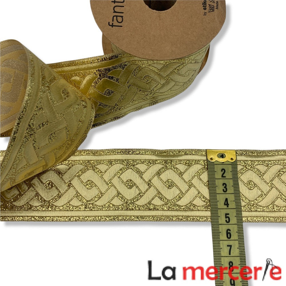 Galon decorativ auriu, dimensiune 50mm