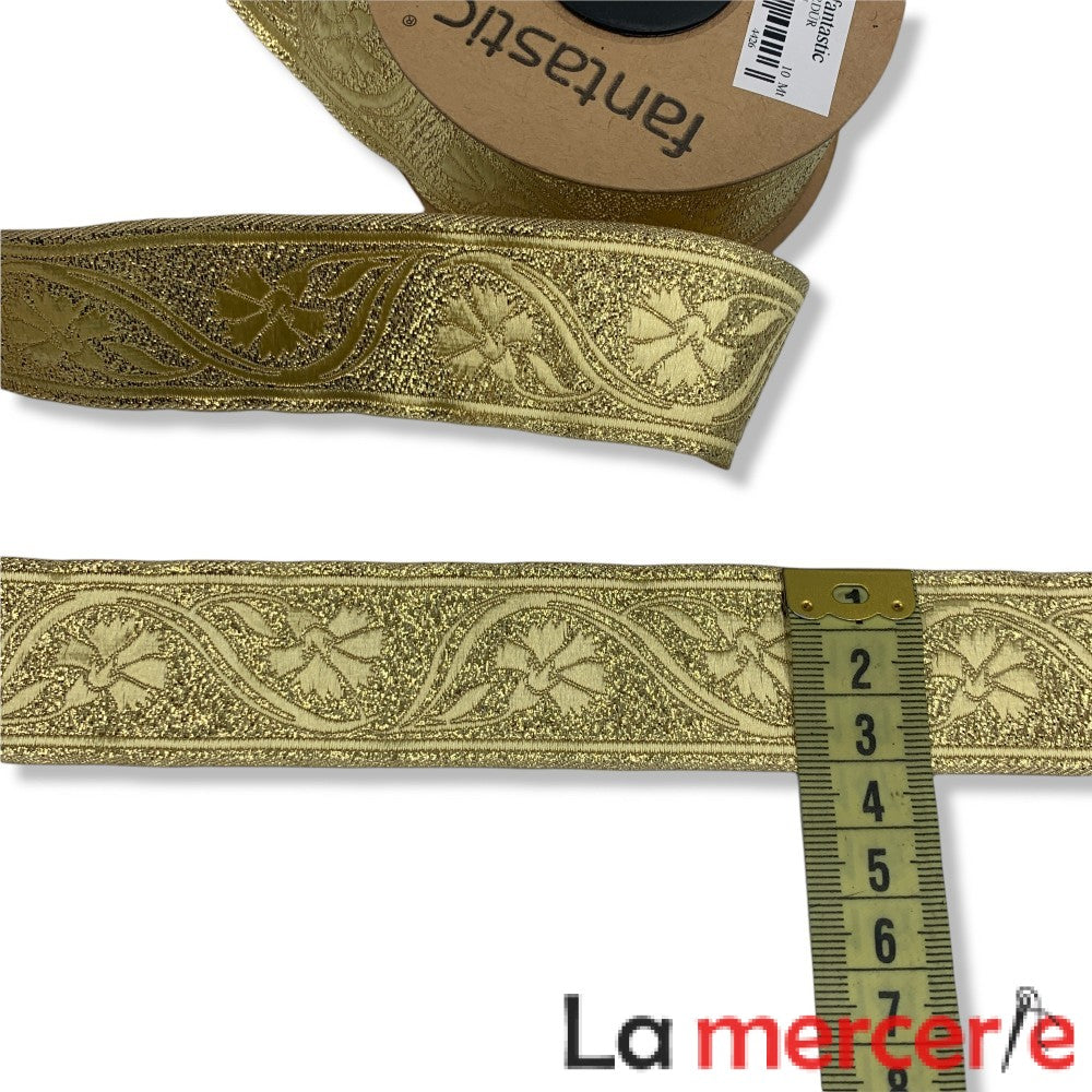 Galon decorativ auriu, dimensiune 35mm