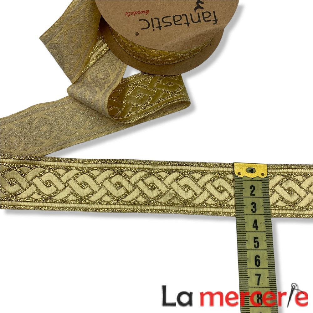 Galon decorativ auriu, dimensiune 35mm
