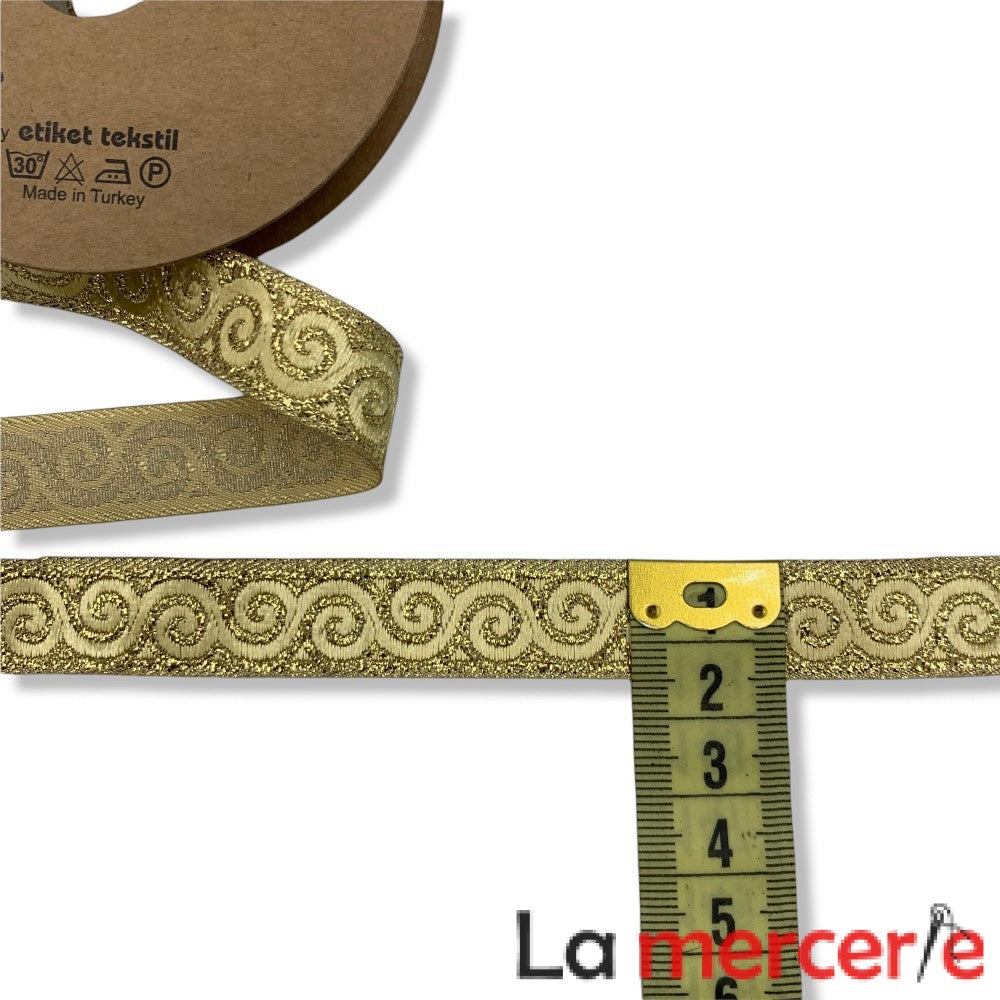 Galon decorativ auriu, dimensiune 15mm