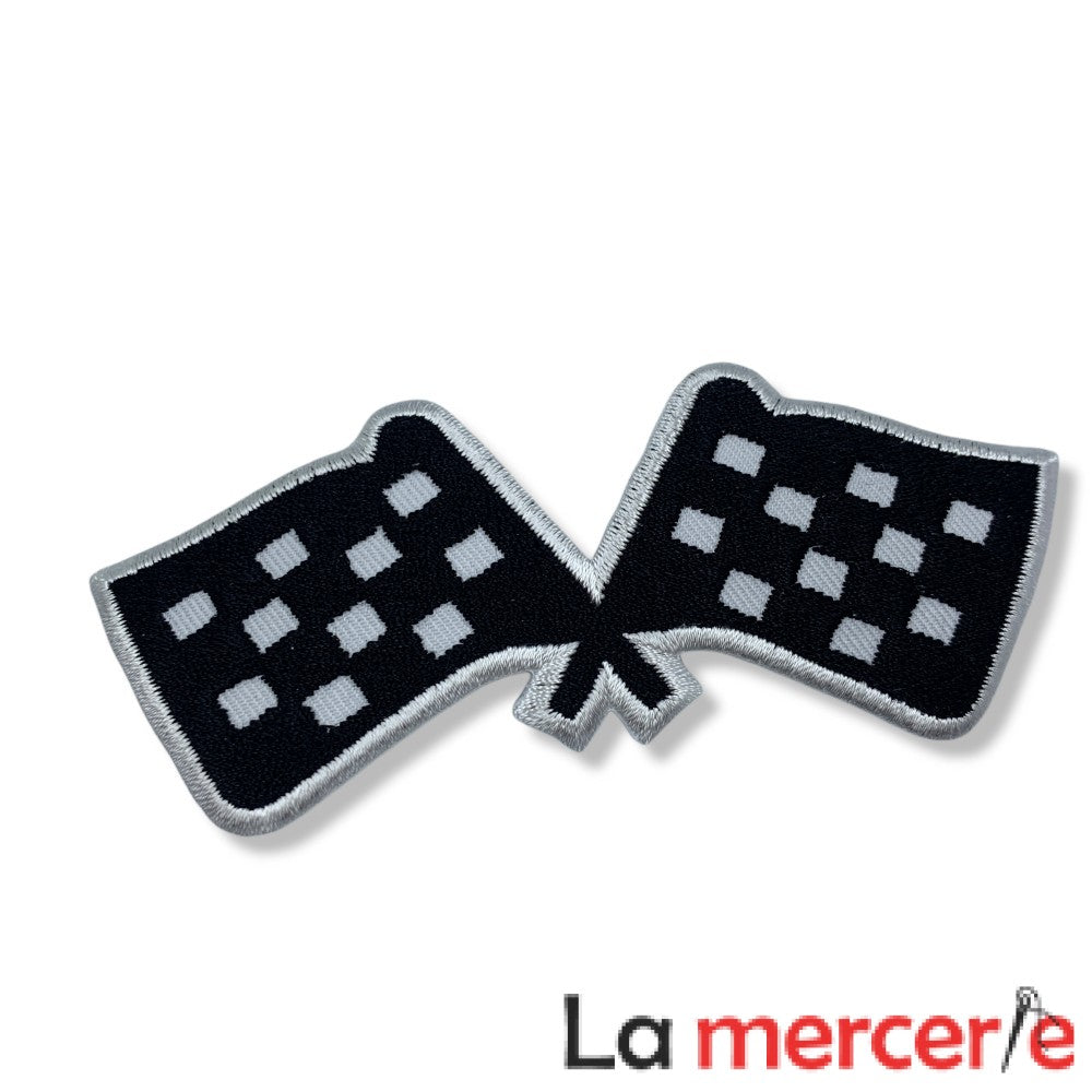 Emblema termo-adeziva, model stegulete alb-negru