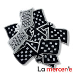 Emblema termo-adeziva, model stegulete alb-negru